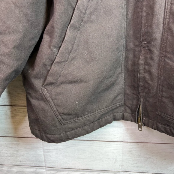 Carhartt Mens Sherpa Lined Field Jacket Dark Brown Size 2XL Tall - Picture 5 of 13